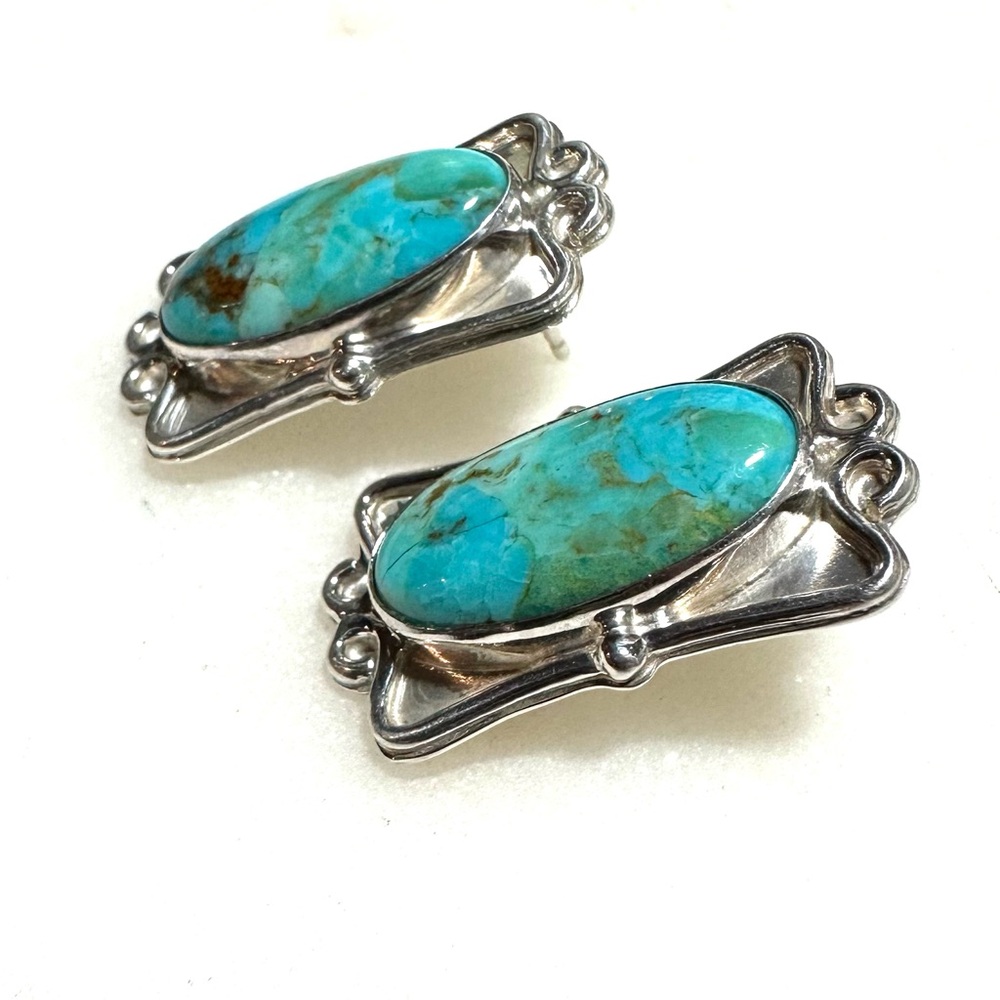 Jay King Turquoise Cabochon Scrollwork Sterling S… - image 3